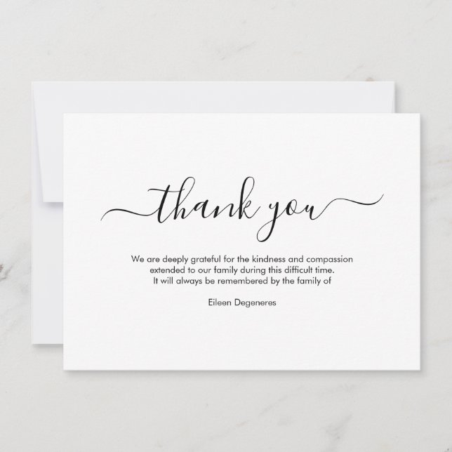 Convite PixDezines Bereavement Obrigado, após o funeral em (Frente)