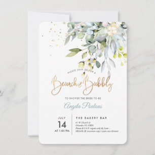 Convite PixDezines Blue Gum Eucalipto Brunch+Bubbly