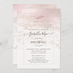 Convite PixDezines Blush Beach / Shoreline Quinceanera