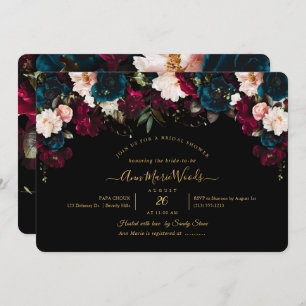 Convite PixDezines Blush Burgundy - Chá de panela Teal Inv