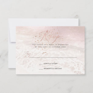 Convite PixDezines Blush Coastal, Areia e Mar RSVP