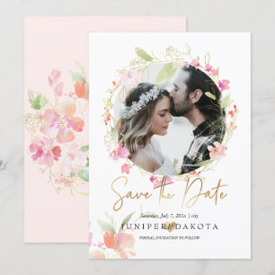 Convite PixDezines Blushing Romance Flor de Ondulação
