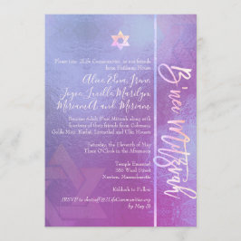 Convite PixDezines B'Nei Mitzvah, Blue Ombre