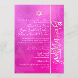 Convite PixDezines B'Nei Mitzvah, Blush+Rosa