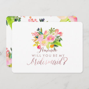 Convite PixDezines Bridesmaid/Floral/Watercolor/Primavera