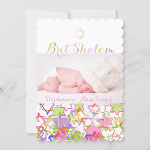 Convite PixDezines brit shalom/estrelas de davi grunge/fot