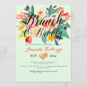 Convite PixDezines Brunch e Primavera de Borracha Floral/C