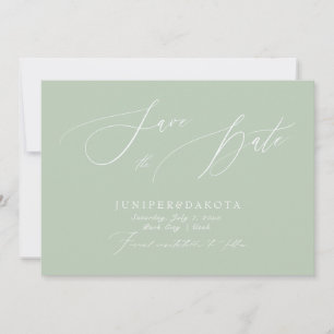 Convite PixDezines Celadon Verde Script Salve o Dia