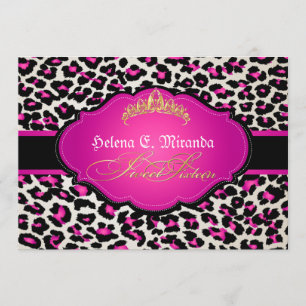 Convite PixDezines cheetah+tiara/doce dezesseis