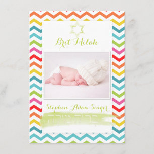 Convite PixDezines chevron/brit milah/fotoframe+stars