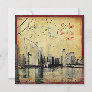 Convite PixDezines Chicago Lakeshore Skyline/convites