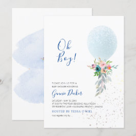 Convite PixDezines Chuvinha de Bebê Menino Balão