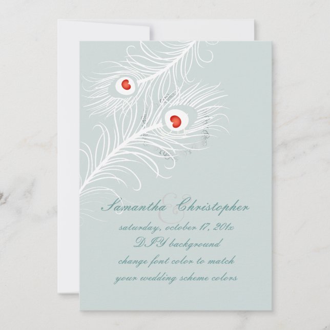 Convite PixDezines cor suja, plumas de pavão (Frente)