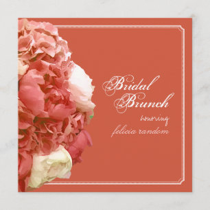 Convite PixDezines Coral Peonies/Hydrangeas/Bridal Brunch