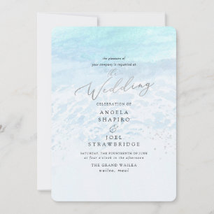 Convite PixDezines Crystal Blue Shoreline, Beach Wedding
