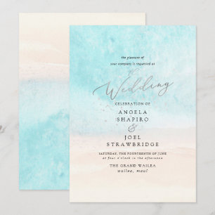 Convite PixDezines Crystal Blue Shoreline, Casamento na pr