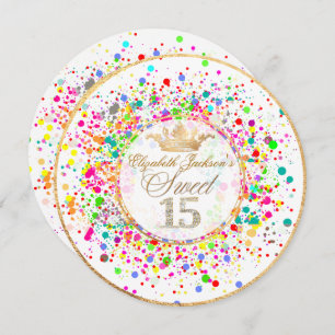 Convite PixDezines Dazzled/Rainbow/Sweet+15