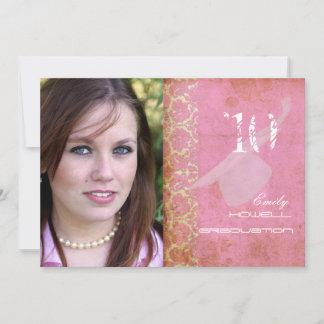 Convite PixDezines Deseja Damask/Vintage+Rosa