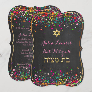 Convite PixDezines deslumbrante chalkboard/arco-íris/bar m