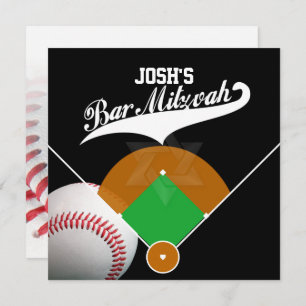 Convite PixDezines ✡ Diamante do Baseball/ Bar Mitzvah