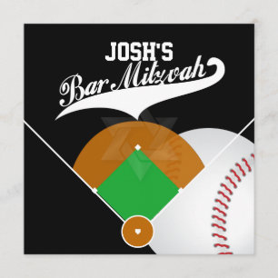 Convite PixDezines ✡ Diamante do Baseball/ Bar Mitzvah