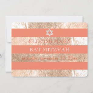 Convite PixDezines DIY color/faux foil stripes bat mitzvah