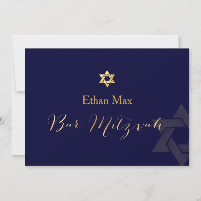 Convite PixDezines DIY color/Na moda Script/Bar Mitzvah (Frente)