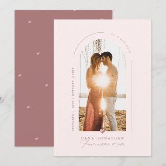 Convite PixDezines DIY cor Blush Arco Salve nossa data