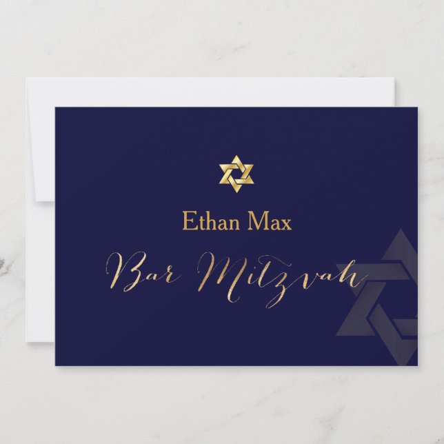 Convite PixDezines DIY cor/Script elegante/Bar Mitzvah (Frente)
