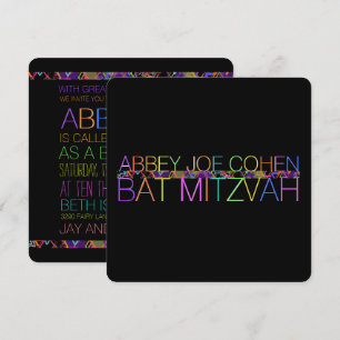 Convite PixDezines DIYcolors/neon/bat mitzvah