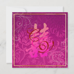 Convite PixDezines Dupla Felicidade, Casamento Chinês