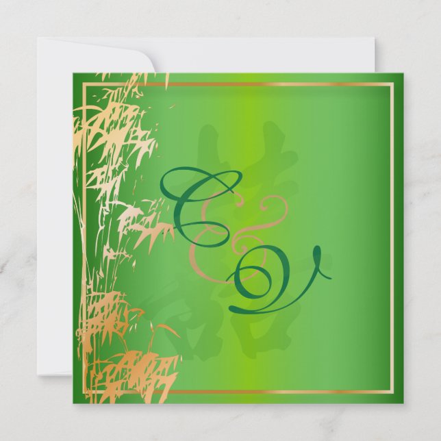 Convite PixDezines Dupla Felicidade, Casamento Chinês (Frente)