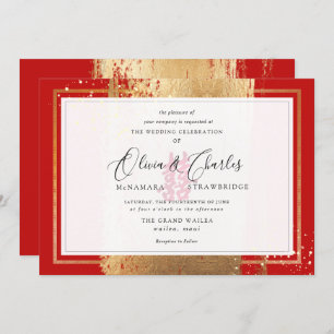 Convite PixDezines Dupla Felicidade, Faux Dourado