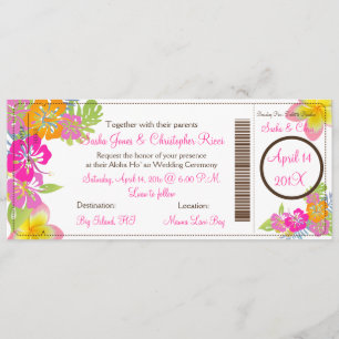 Convite PixDezines Embarque Pass Hibiscus Leis/diy bckgrnd