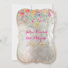 Convite PixDezines encadeado/arco-íris/bat mitzvah