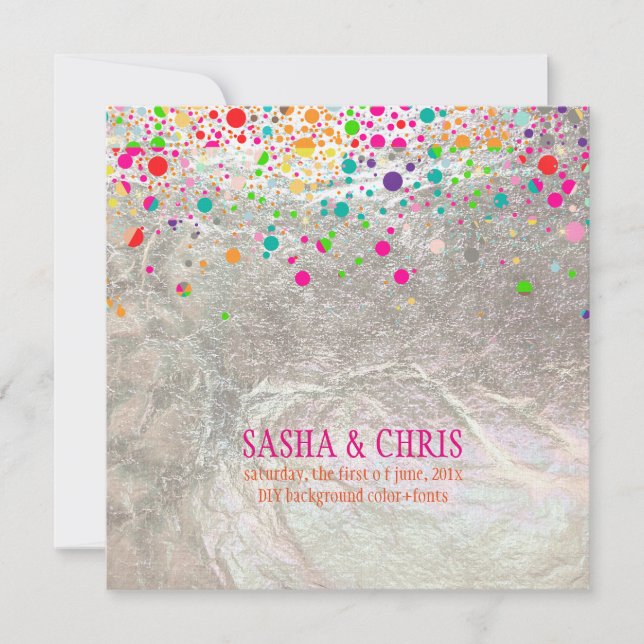 Convite PixDezines encadeado/arco-íris/evento/cor (Frente)