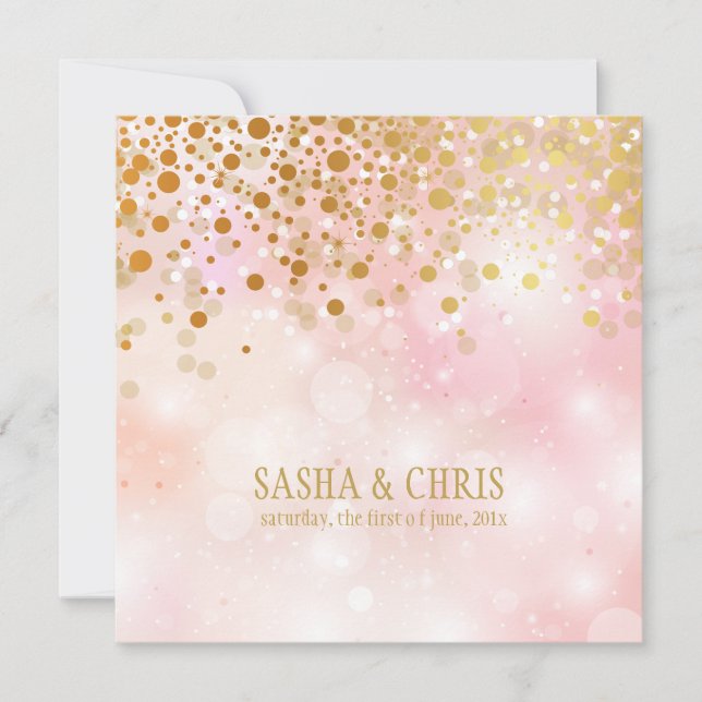 Convite PixDezines encadeado/speck de ouro/Soireira de inv (Frente)