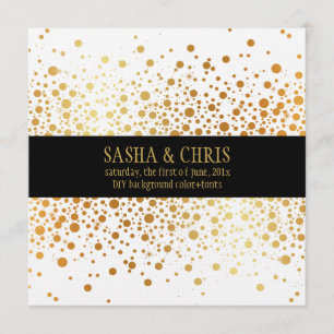 Convite PixDezines encadeado/speck de ouro/Soireira de inv