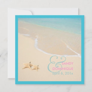 Convite PixDezines Estrela-do-mar + casamento na praia/tro