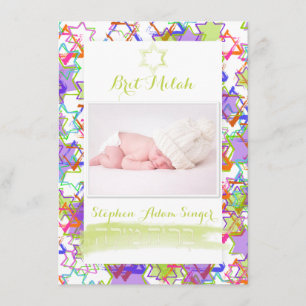 Convite PixDezines estrelas grunge/ brit milah