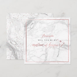 Convite PixDezines Falso Ouro Rosa Você  Dama de Honra