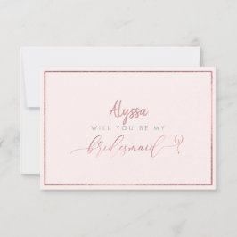 Convite PixDezines Falso Ouro Rosa Você Será..Dama de Honr