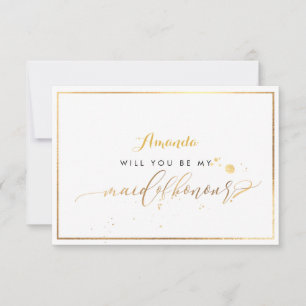 Convite PixDezines Faux Dourado Você Será Madrinha de ca