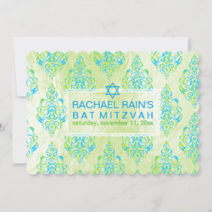 Convite PixDezines faux foil/tunis damask bat mitzvah