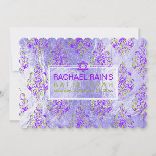 Convite PixDezines faux foil/tunis damask bat mitzvah