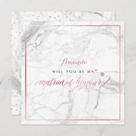 Convite PixDezines Faux Rosa Dourado Matão de Honra