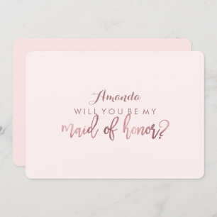 Convite PixDezines Faux Rosa Dourado Você Será... Auxílio