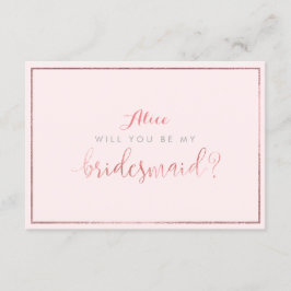 Convite PixDezines Faux Rosa Dourado Você Será..Bridesmaid