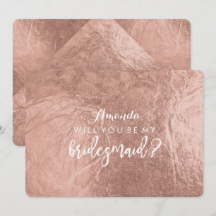 Convite PixDezines Faux Rosa Dourado Você Será..Bridesmaid