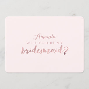 Convite PixDezines Faux Rosa Dourado Você Será. Bridesman